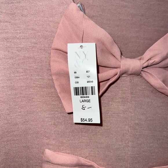 NWT New York & Company Pink Dress Shirt/Blouse w/ Bows! Perf for Valentines Day! - Picture 8 of 9